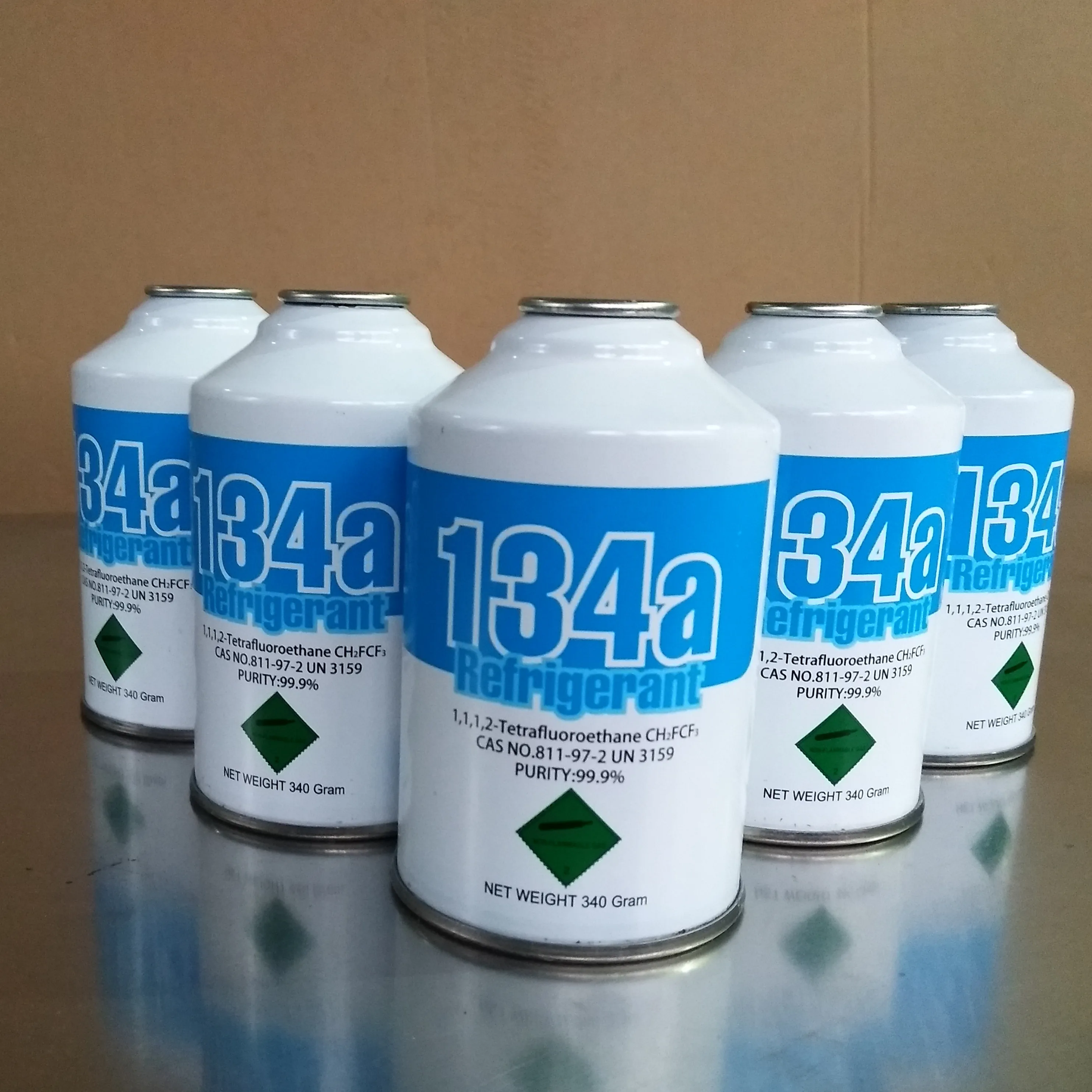 Supplier Wholesale R134a 340g Refrigerant Gas Can Packing 99.9% Purity Refrigerant R134a Cylinder