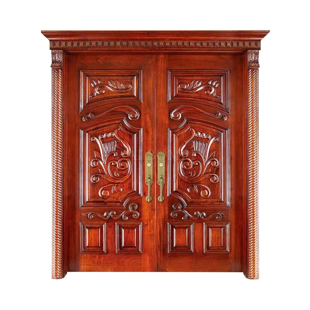 Double Wooden Door Exterior Solid Wood Door