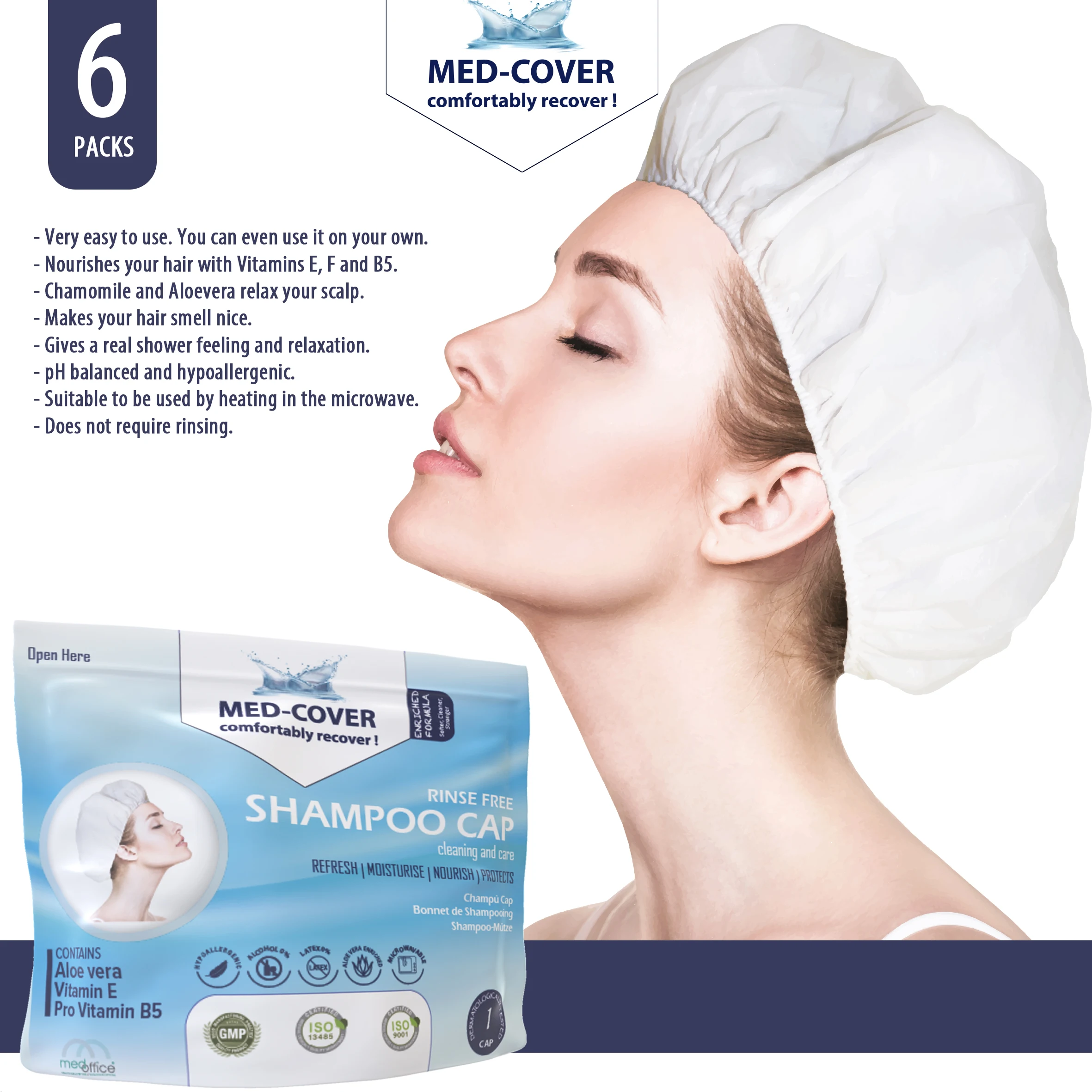 
Med-Cover Rinse free Shampoo Cap 