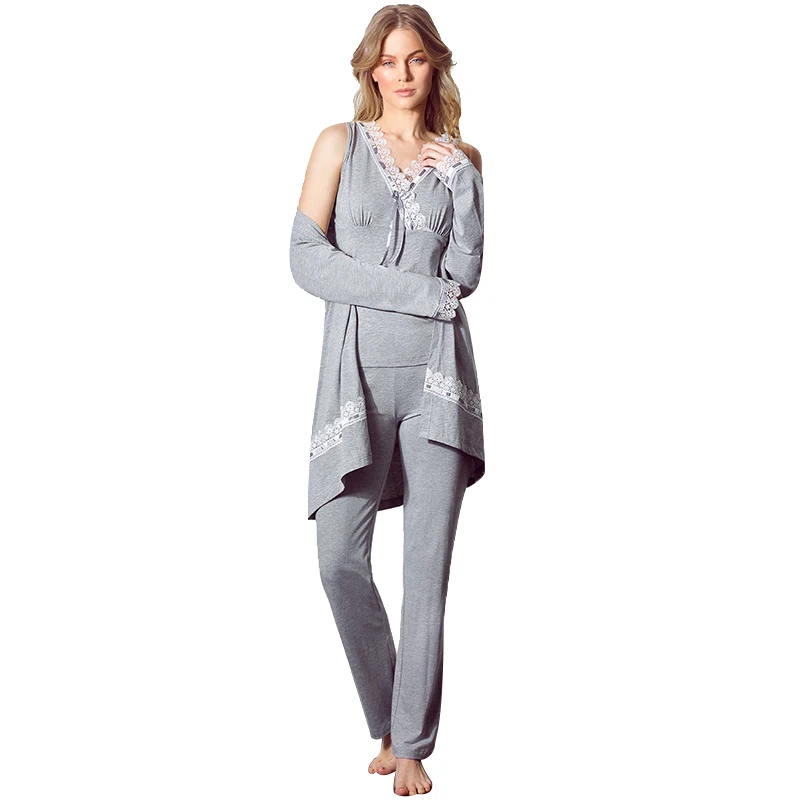 Wholesale stylish satin long girl sleepwear women nightgown