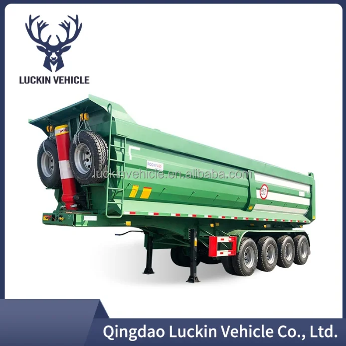 10 meter rear 40 Cubic Meter Tipper Semi Truck  square and U-shaped straight tipping trailer