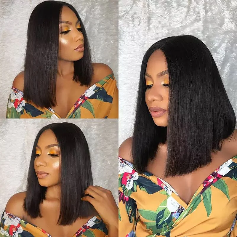 wholesale short straight bob wigs brazilian human hair lace front wig,cheap human hair blue green grey colored short bob cut wig