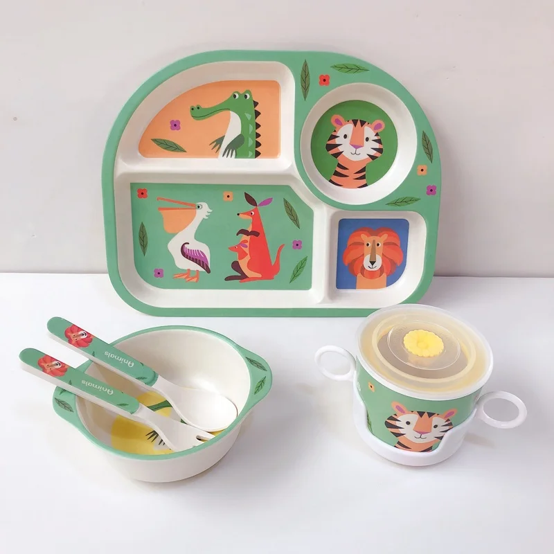 Wholesale bamboo tableware kids plate