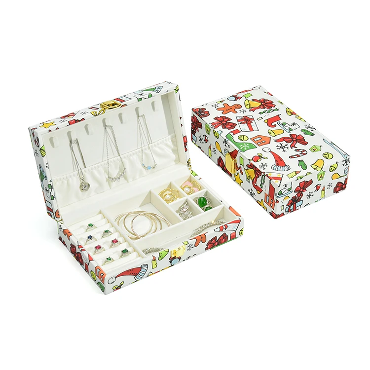 Luxury Jewelry Packaging Case NY-C206 Top Quality white Christmas style Jewellery Box Custom Logo Jewelry Box Organizer