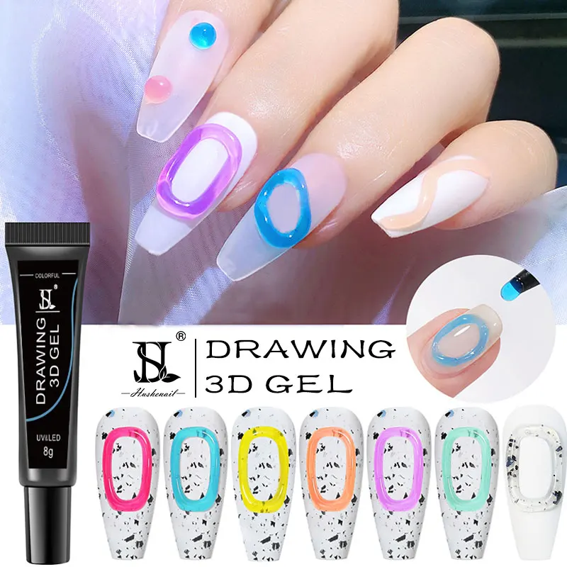 HS Nail Art Design Korea Style DIY Modeling Nail Gel 10 Colors 3D 5D Candy Gel Polish