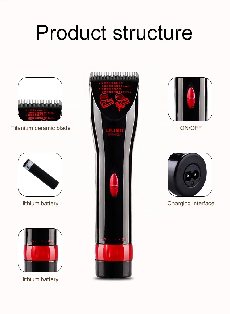 Hair Trimmer Rechargeable Electric Hair Clipper Men Cordless  Adjustable Ceramic Blade Hair Cutting Machine With packing box