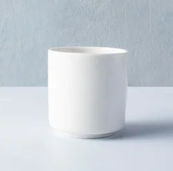 Home daily with pure white simple beaded striped without handle porcelain ceramic tea cup