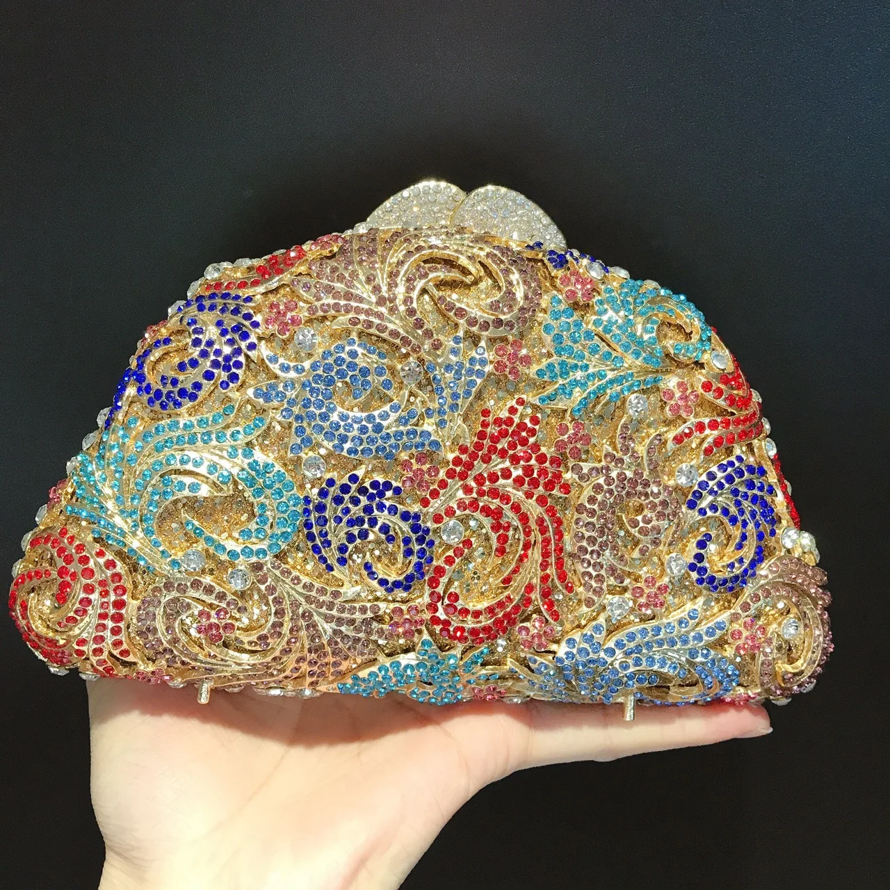 Amiqi MRY176 Luxury Crystal Diamonds Embedded Clutches For Women Rhinestone Clutch Evening Bag With Wedding Party Handbag