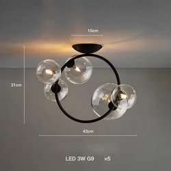 g9 led Postmodern Iron Glass Round LED Lamp LED Light.Pendant Lights.Pendant Lamp.Pendant light For Dinning Room