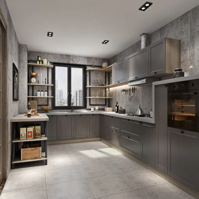 HZ Shaker style Luxury design Solid wood Customized kitchen cabinets