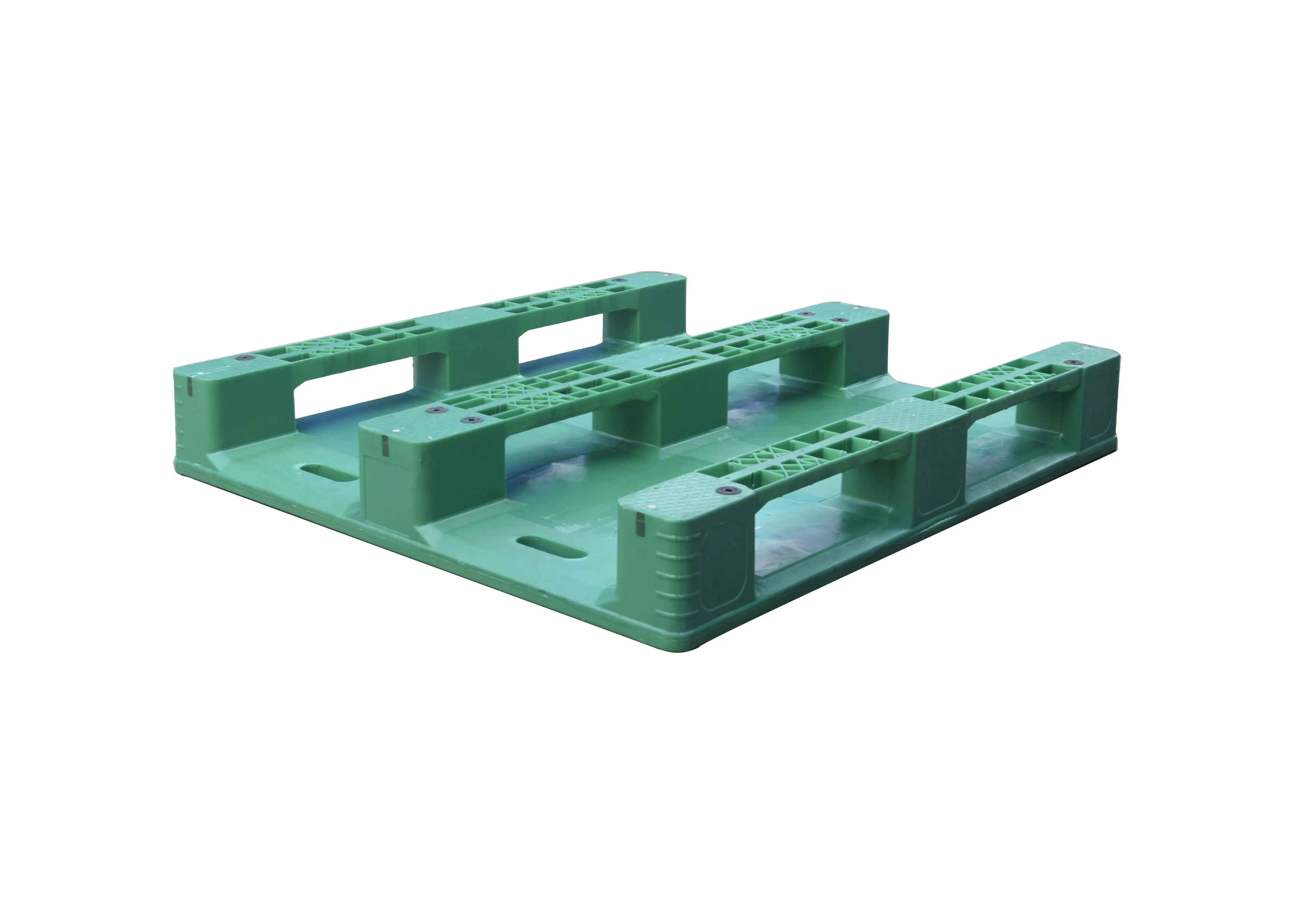 100% Virgin HDPE Reinforced Euro Pallet 4-Way Entry Three Feet Three Runners Solid Plain Plastic (PP) Rack Storage