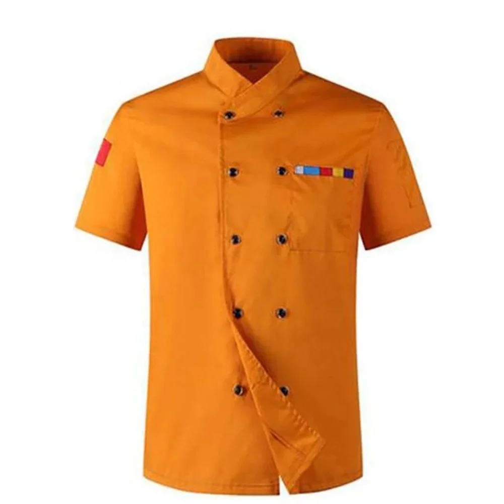 OEM Custom Service Wholesale Hotel Uniform Good Quality Top Fashion Cost Short Sleeve Cotton Quantity Chef Jacket Chef Coat