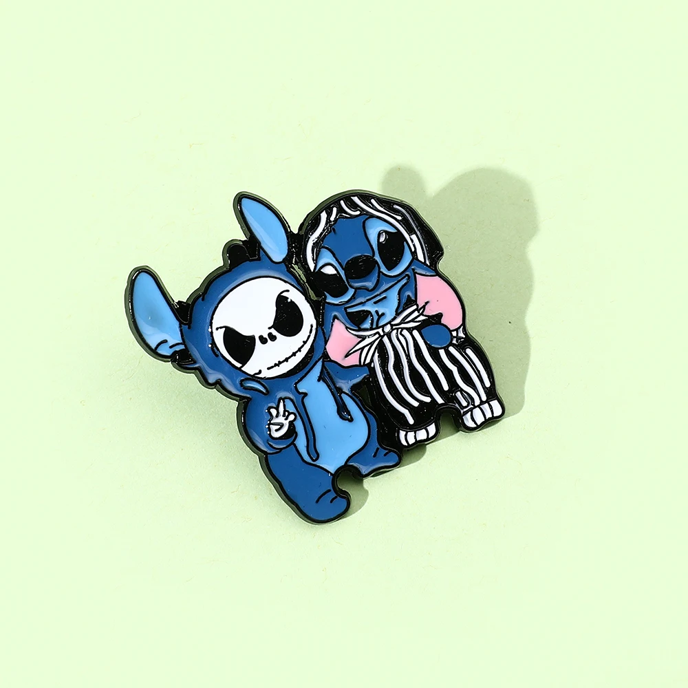 Halloween Cartoon Stitch Brooch Spoof Pin Metal Badge Best Gift For Girls Schoolbag Funny All Saints Day Decoration