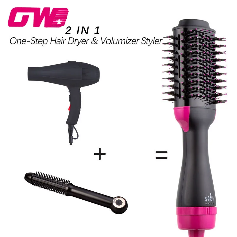 
Professional hair dryer negative ion ionic One Step Hair Styler 3 in 1 Hair Straightener Electric Blow Dryer Brush Hot Air 
