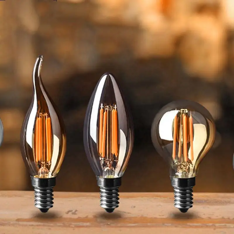 2W 4W 6W E12 E14 dimmable led glass bulb CE standard suitable for chandelier Led filament bulb