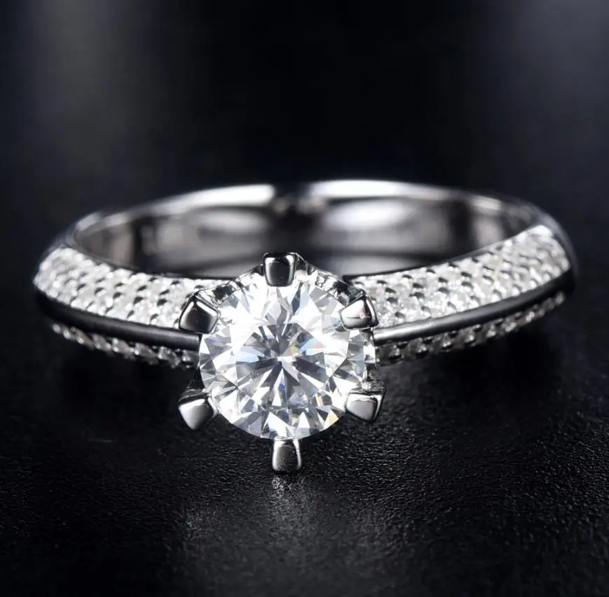 Custom debeers diamond jewelry 1 karat moissanite ring  wedding jewelry  moissanite rings silver 925