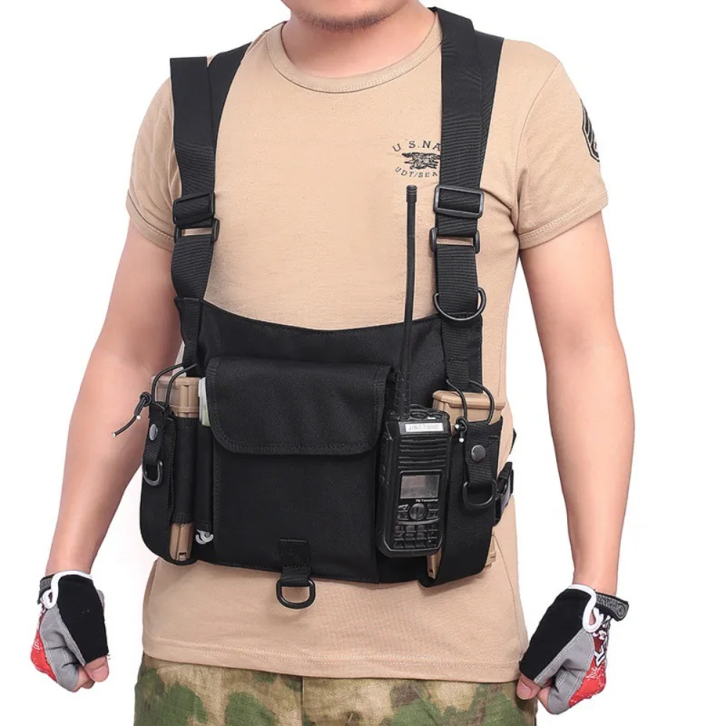 Vulture Chest Rig Tactical MOLLE Chest Rigs for Outdoor Hunting Hiking Radio Pouch Magazine Holster EDC Pouches