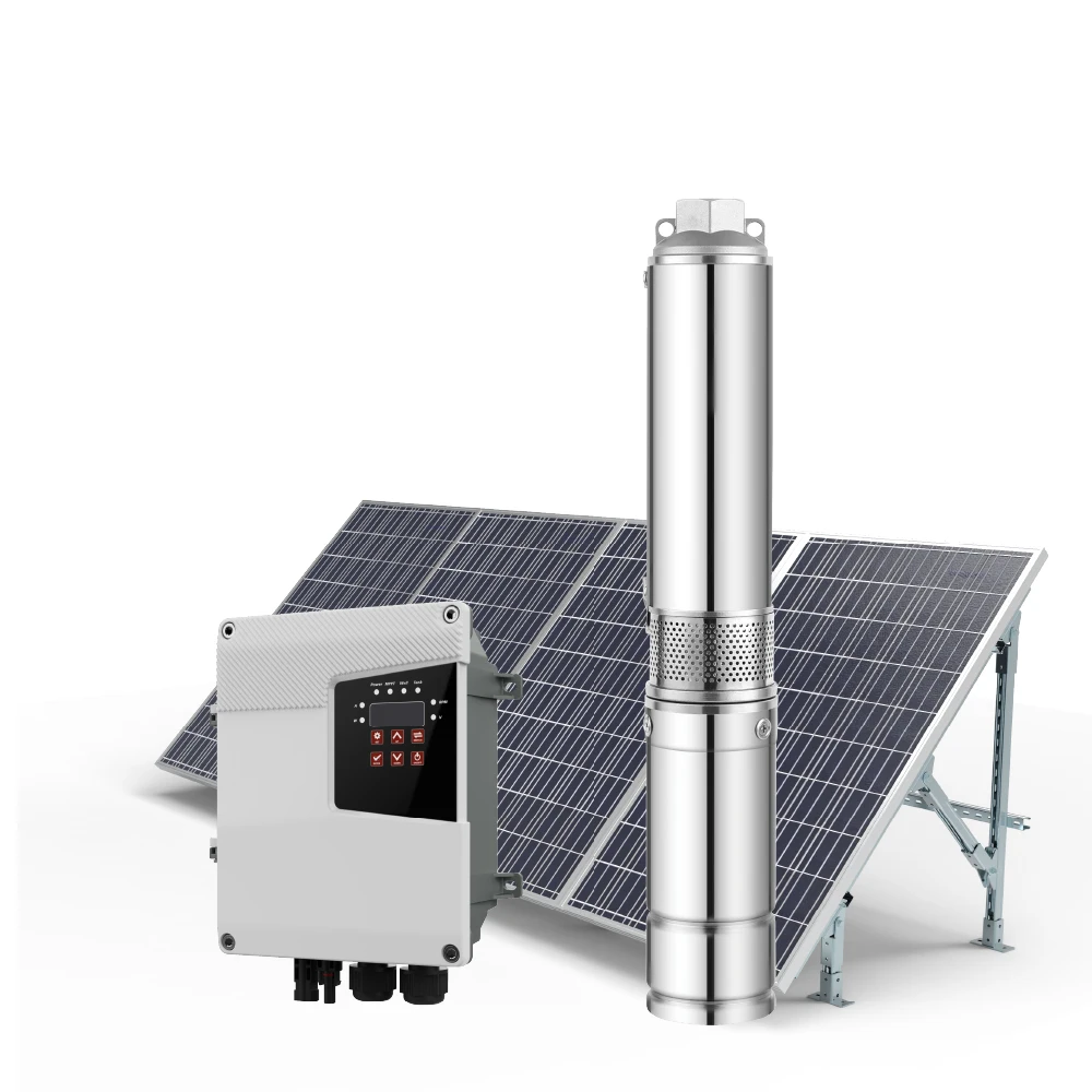 ZRI 3 inch Brushless DC Solar Pump,Centrifugal Submersible Solar Water Pump, Solar Pump for deep well with MPPT Controller