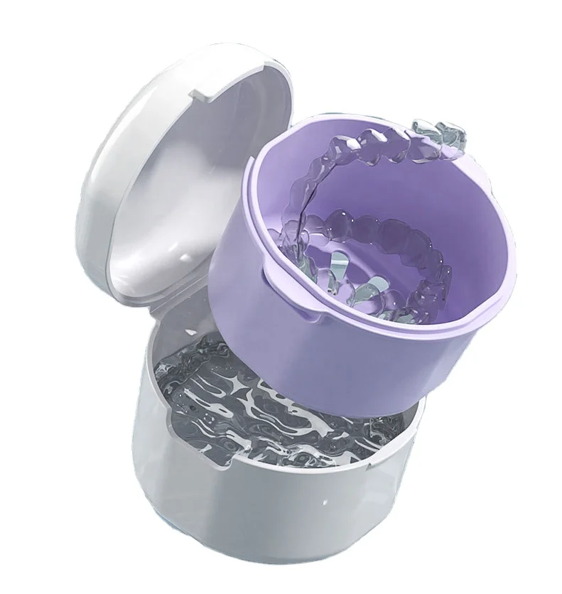 Wholesale Denture Bath Box Dental membrane box/ plastic crown box with film tooth box/membrane denture box