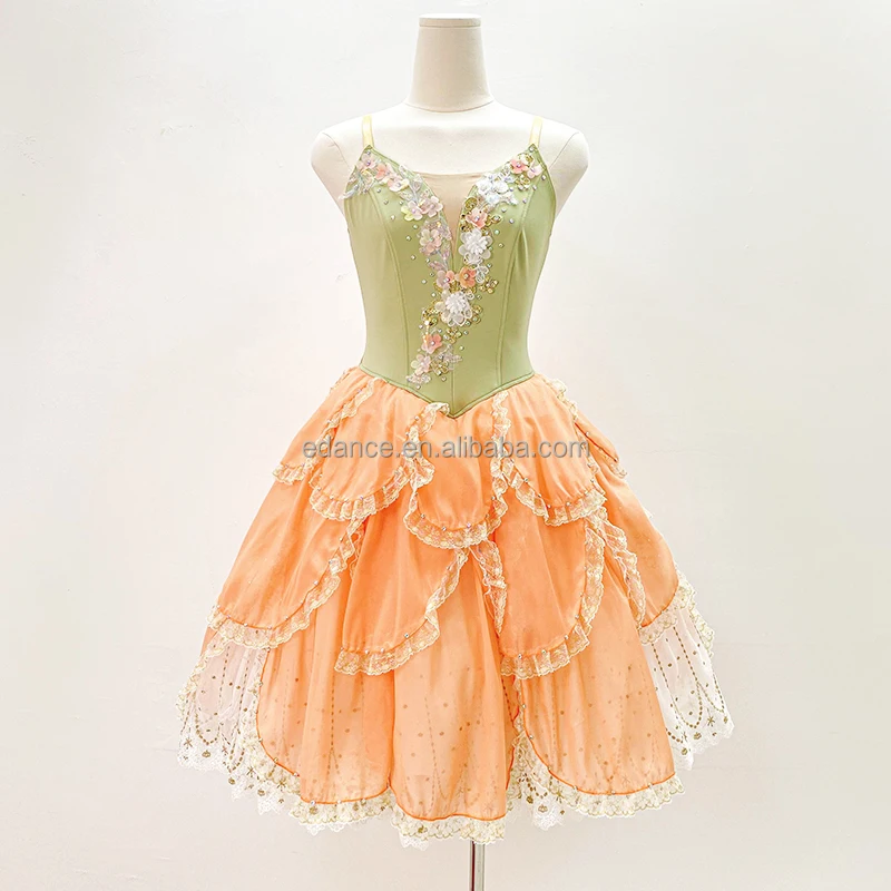 R0446 Professional Custom Girls Ballerina Dress Waltz Of The Flowers Group Dance Ballet Costume Long Romantic Tutu For Christmas