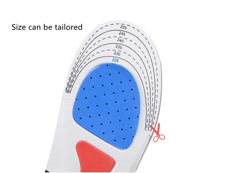 Silicone orthotic Insoles EVA Shock-Absorbing Arch Support and Cushioning Flat Foot Orthopedic Insoles for Plantar Fasciitis