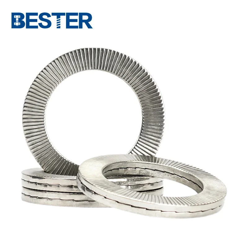 DIN25201 M3-M130 Stainless steel 304 316 carbon steel anti-loosing Double fold self locking wedge lock washer