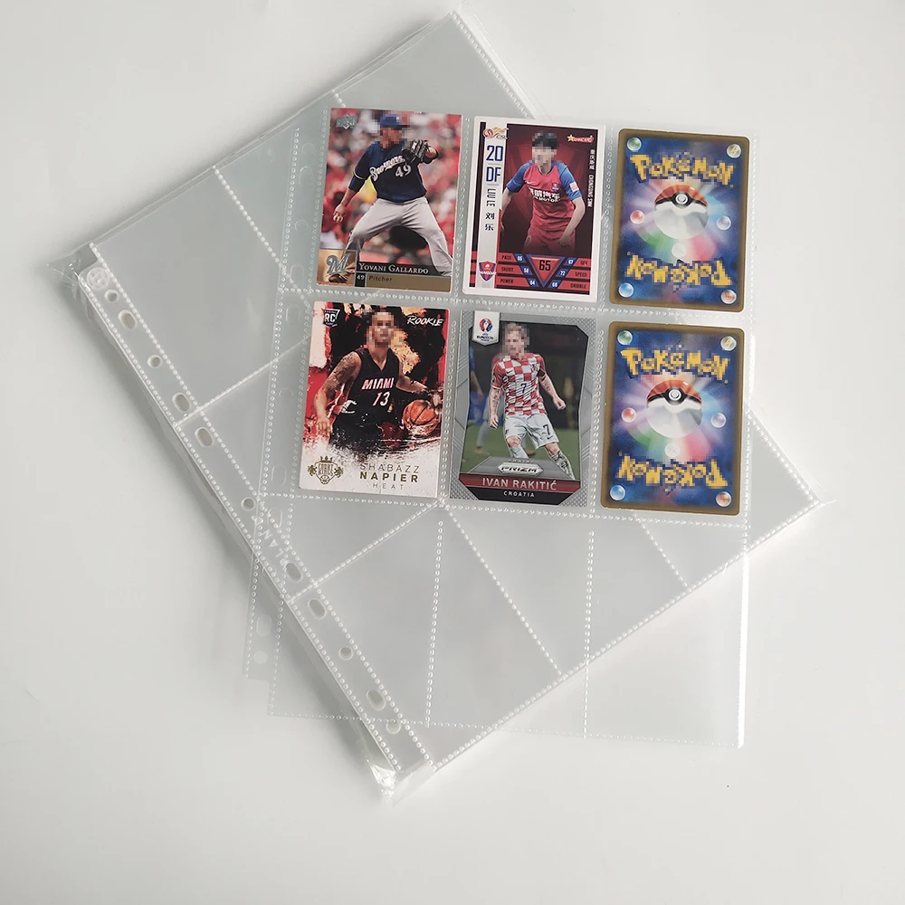 9 Pocket Page Protectors Double-Sided Trading Card Sleeves Pages Fit for Pokemoon and Other  Standard Size Gam