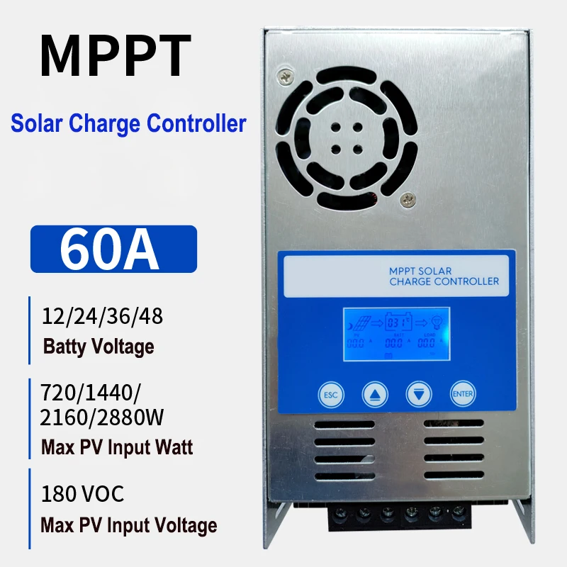 Solar Regulator MPPT  12V/24V  36V  48V 60A Solar Charge Controller