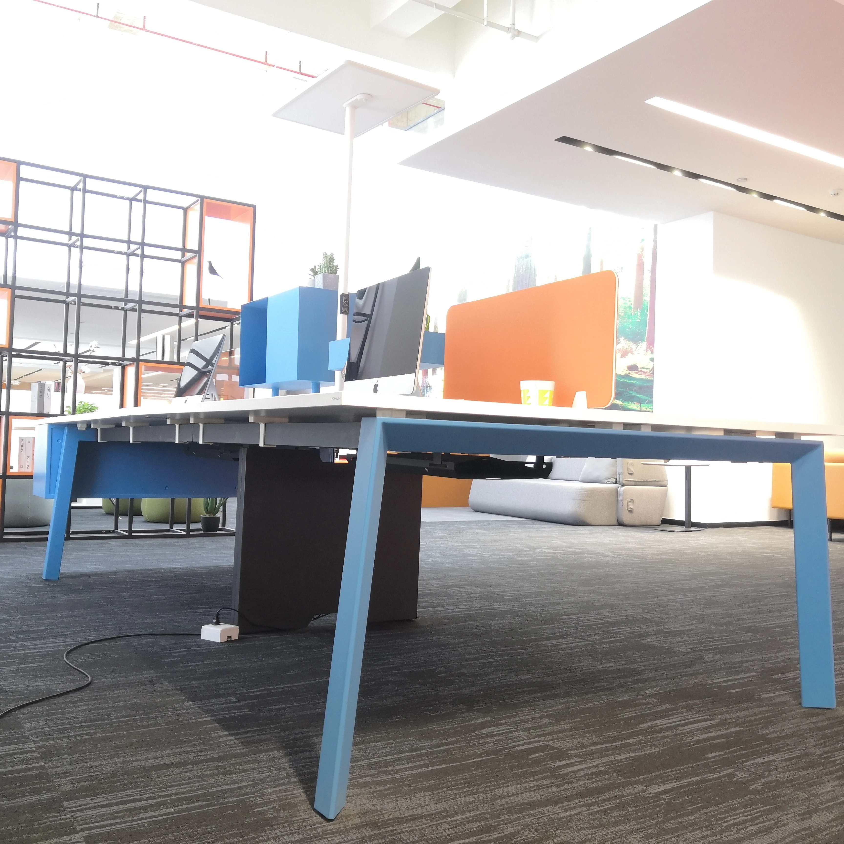 Office Desk Partition Acoustic Desk Divider Screen Linear Shape Office Cubicle Design Table