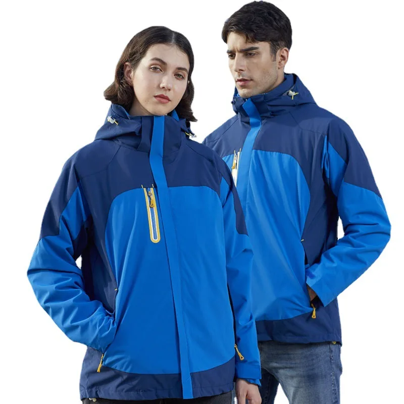 OEM jackets with logo printed three-in-one detachable overalls jackets for men and women cold-proof clothing