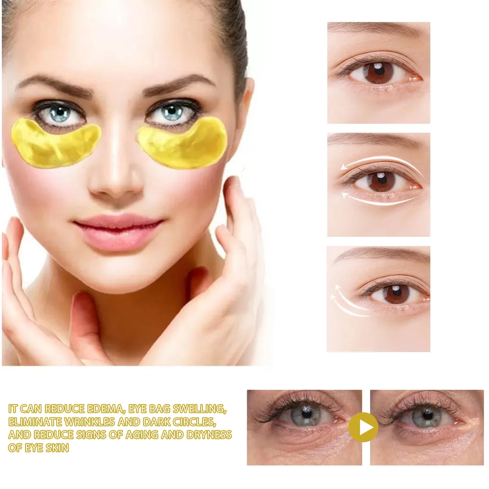 EELHOE 24K Golden Eye Mask to lighten eye bags, tighten, moisturize and lift fine lines at the corners of the eyes. Eye care