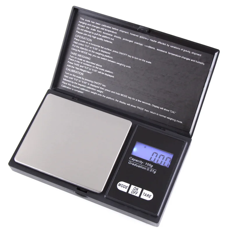 Plastic Measurement Digital Pocket Scale 0.1g High Accuracy Weigh Gram 100g 200g 500g 0.01g High Precisions Mini Jewelry Scales