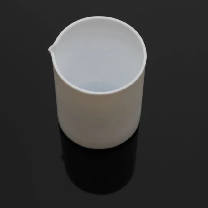 
New PTFE Beaker 100ml with Spout and Lid, Lab PTFE Beaker 