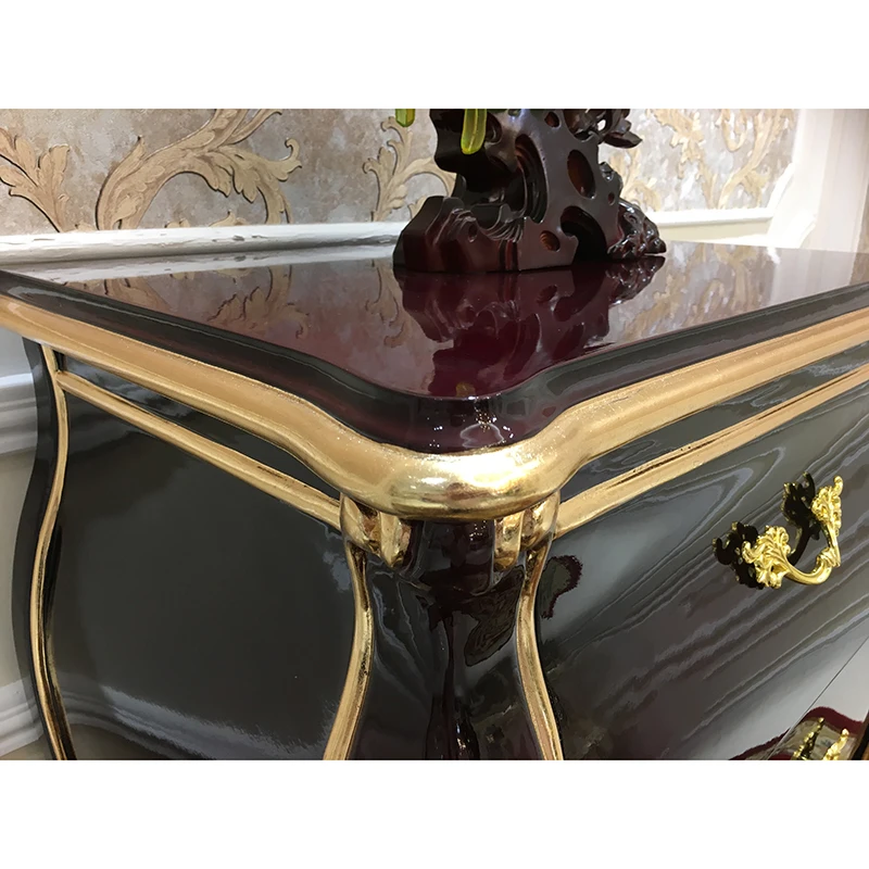 MO LAN European Chest of drawers combination Solid wood locker storage drawer Fighting cabinet wine red paint living room decora