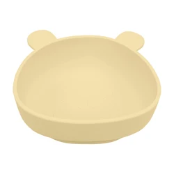 Pattern customization eco friendly solid color silicone bowl Food Grade Suction Silicone safety bear baby bowl