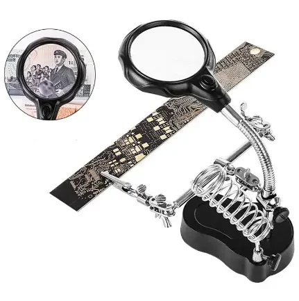 Auxiliary Clamp Electric Soldering Iron Welding Station Inspection and Maintenance Bracket Type Magnifying Glass