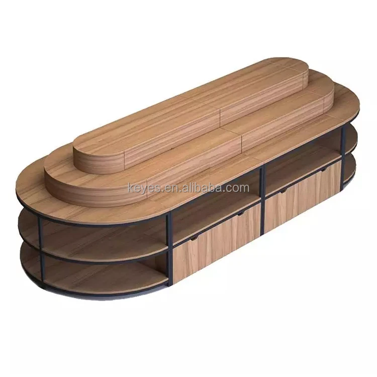 Supermarket Shelves Customized Retail Store Display Stand Wooden Candy Display Racks Commercial Promotional Display Cabinet Wood