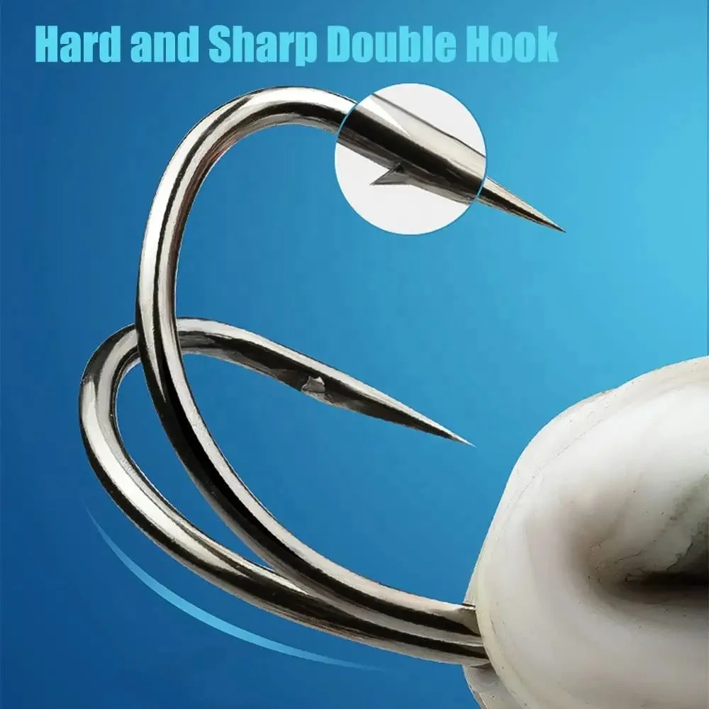 Duck Lure Soft Bait Silicone Fishing Lures Hooks Double Hooks Floating Swimming Lures 5pcs