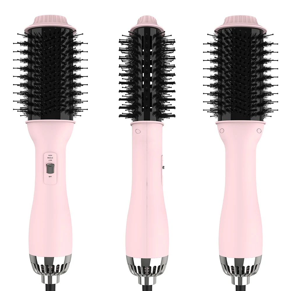 SMET New Hair Dryer Hot Air Brush 4 In 1 Multifunctional Negative Ions Hair Blow Dryer Straightener Brush