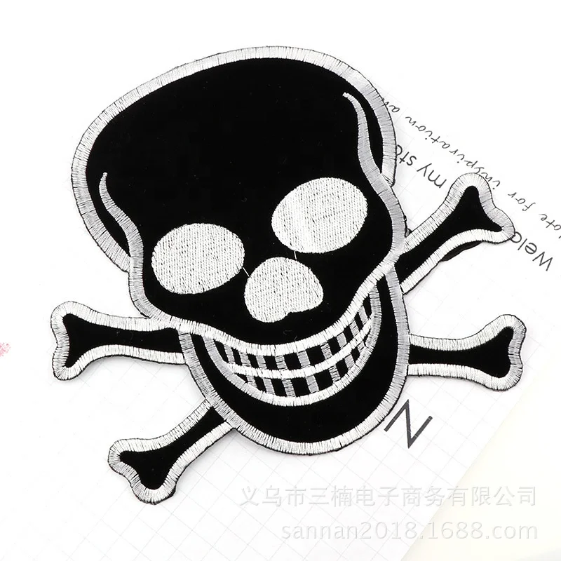 Custom Computer Embroidery Patch Skull Stickers For DIY Creative Clothing