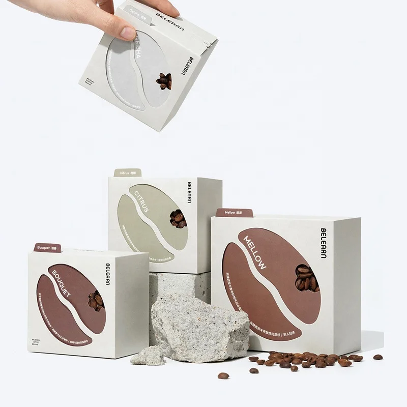 simple style drip coffee bag storage paper case chocolate nut packaging gift boxes