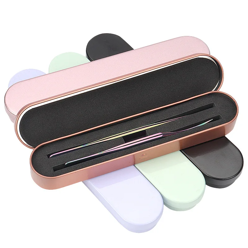 Portable lash tweezers holder case protective brushes pencil eyeliner case organizer eyelash tweezers storage box