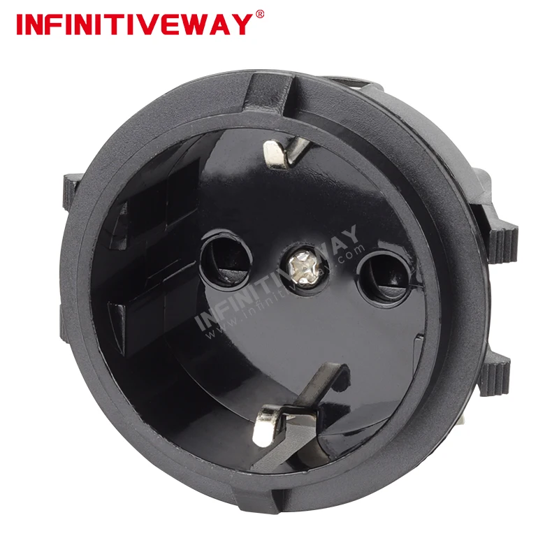 Type-F CEE 7/4  Schuko German Cabinet Mounted Socket Outlet Model No. IF-DES-50NR