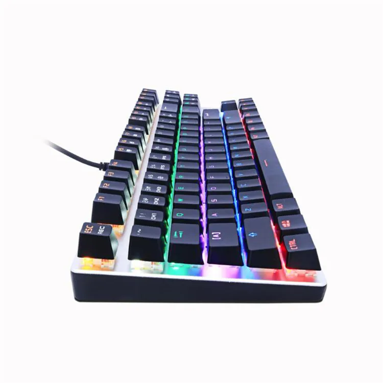Gaming Mechanical Keyboard Blue Red Switch 87key Anti-ghosting RGB/Mix Backlit LED USB RU/US Wired Keyboard For Gamer PC Laptop