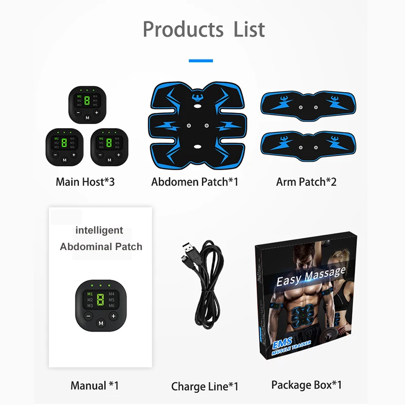 EMS Wireless Muscle Stimulator Trainer Smart Fitness Abdominal Training Electric Weight Loss Stickers Body Slimming Massager