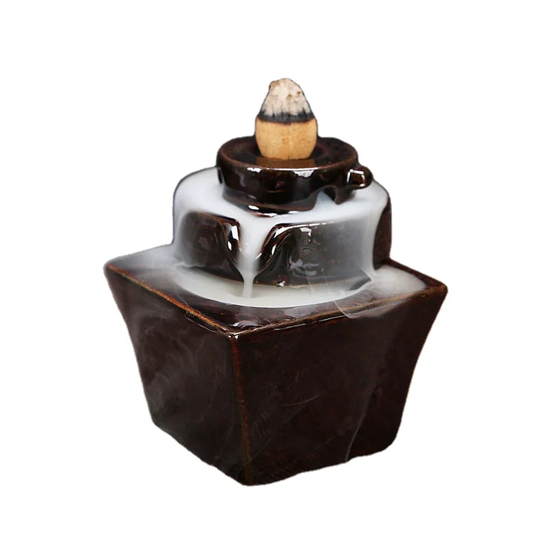 Custom Incense Cone Burner Waterfall Quemador Incienso Ceramic Backflow Incense Burner