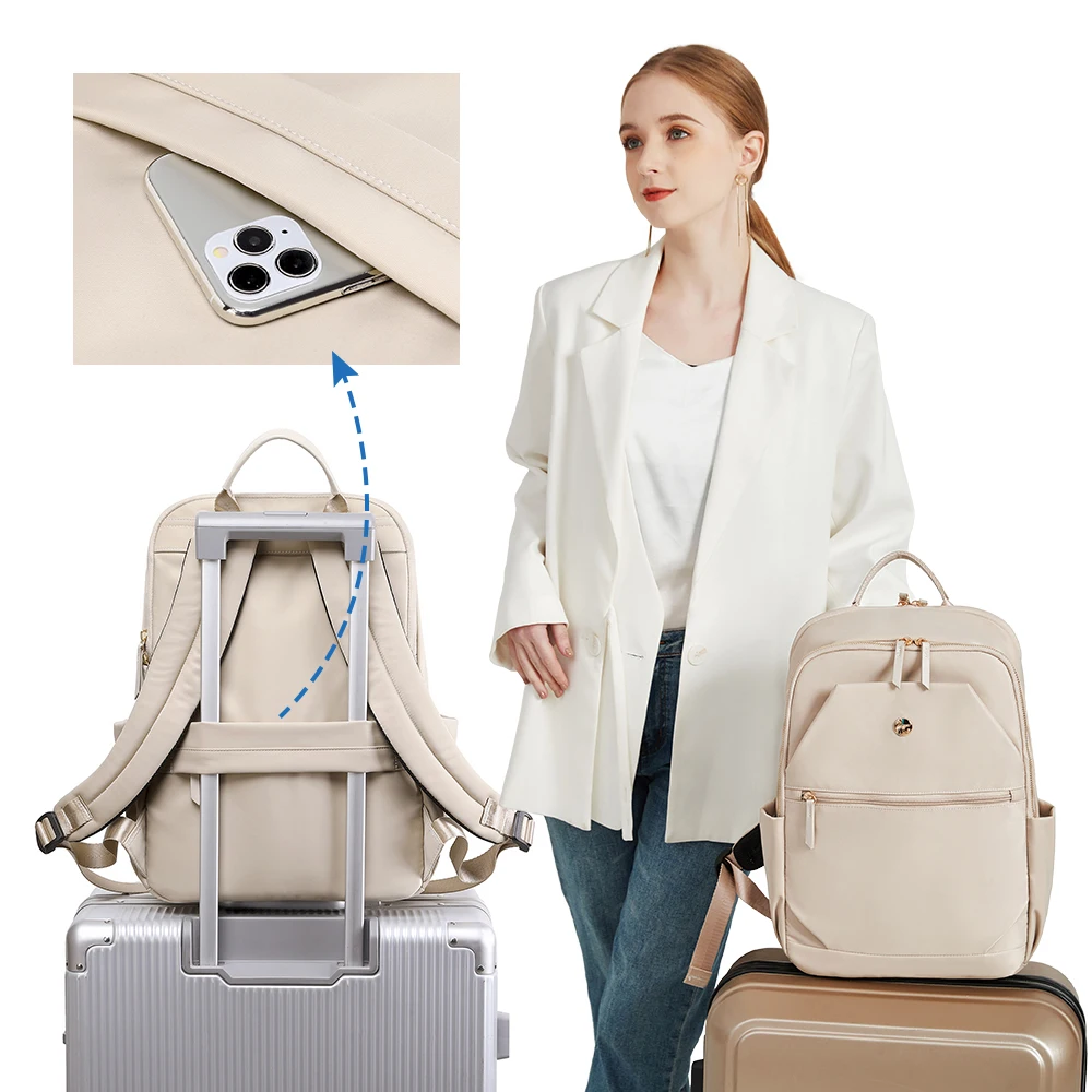 2023 Laptop Backpack Bag Large Capacity Multifunction Pink Soft Fashion Black High Quality Waterproof USB Charger Backpack Smart