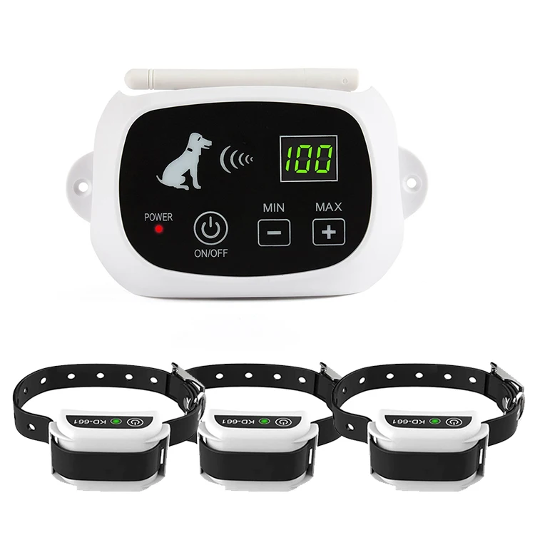
Europe KD661 Pet Containment Rechargeable 500M Large 2 Dog Training Collars Security Electric Shock Wireless Dog Fence System 