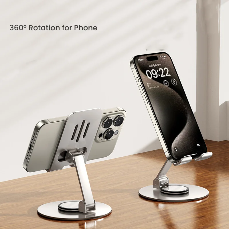 360 Degree Portable Smartphone Desktop Cellphone Stand With Anti-Slip Base