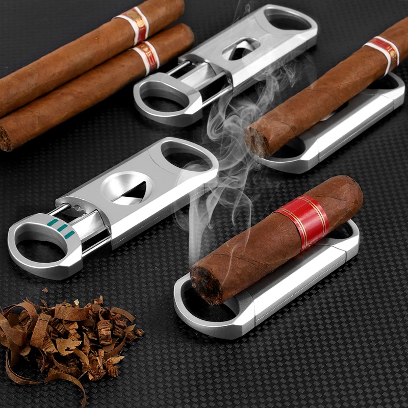 Factory Price Cigar  Punch Cutter Stainless Steel Blunt Splitter Glossy Matte Cigar Cutter With Custom Service